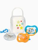 голубой, оранжевый