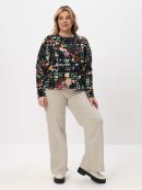 черный/принт розы