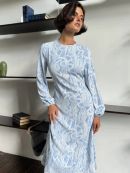 голубой принт