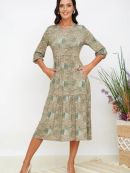 бежевый/изумрудный