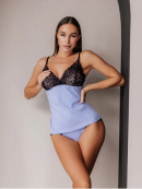 голубой меланж/черный